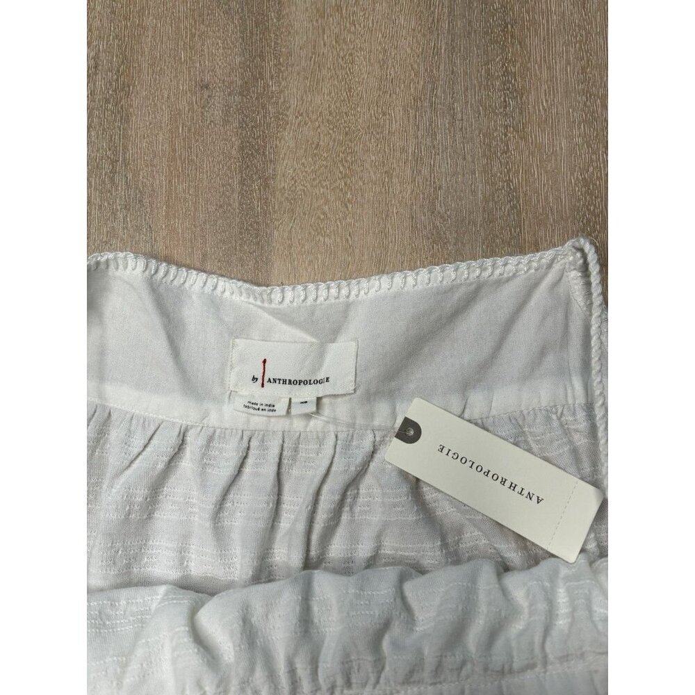 Anthropologie NWT White Embroidered Tank Top Tassel Tie Straps Tiered Boho XS - Picture 9 of 9